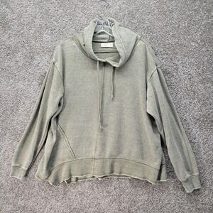Ocean Drive Womens Olive Green Oversized Raw Hem Fleece Hoodie OD-3666 Medium